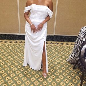 White Satin Bridesmaid Dress